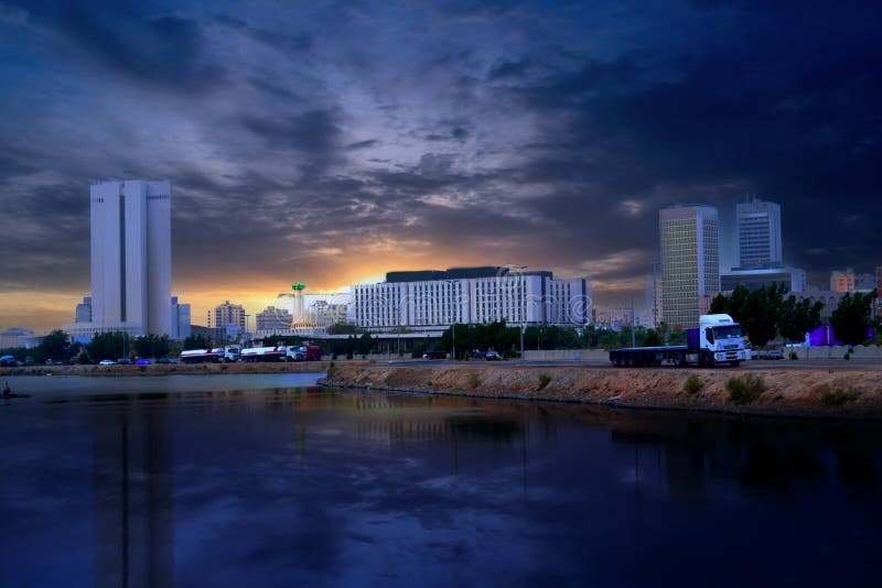 Jeddah, the commercial center royalty free stock photos