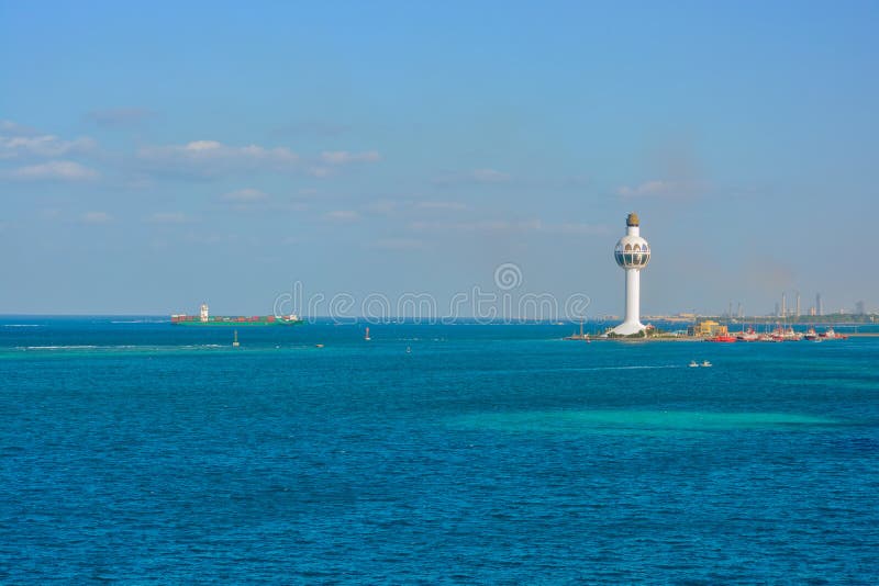 Jeddah Port Control Tower stock photos