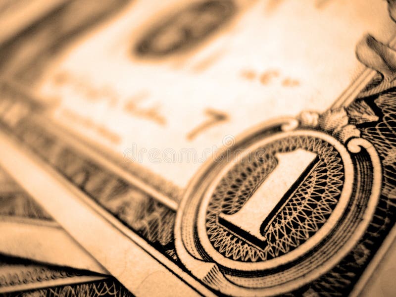 The American dollar. A fragment of a banknote of one dollar. The American dollar. A fragment of a banknote of one dollar