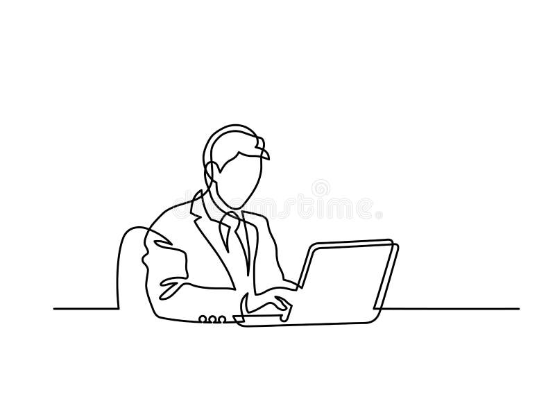 Jeden kreskowy laptop ilustracji Jeden kreskowy laptop ilustracji