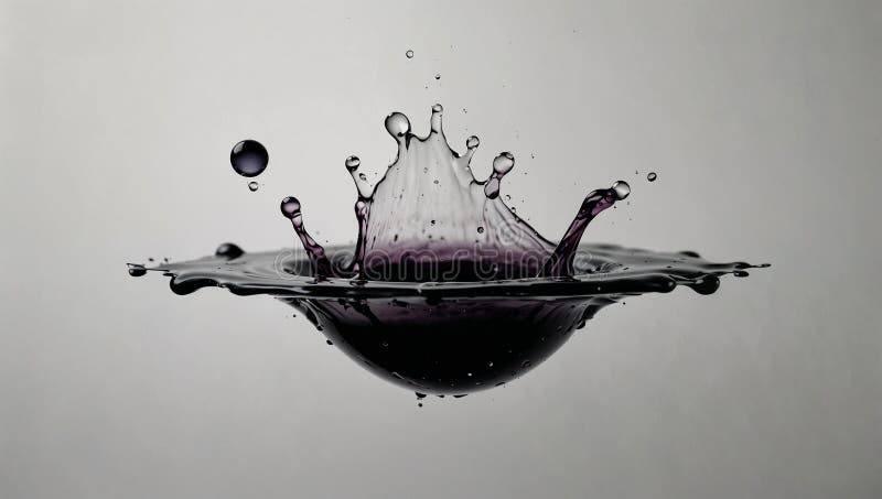 Jedna kropla farby pływającej zawieszona w powietrzu na neutralnym tle. minimalne abstrakcyjne tło surrealistyczne. ilustracja wektor