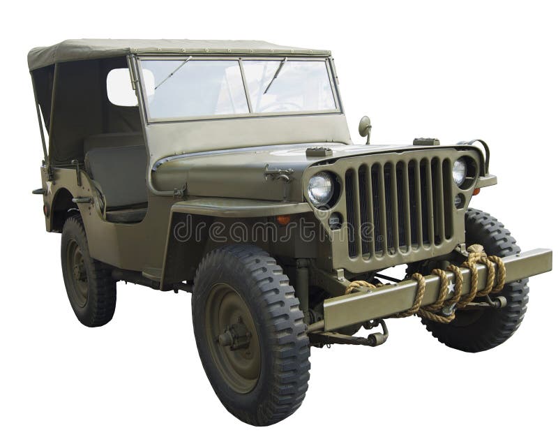 Jeep americana di WWII vicino alla vista laterale