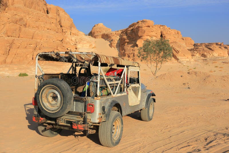 Offroad SUV Jeep in the Desert of Egypt Editorial Stock Image Image