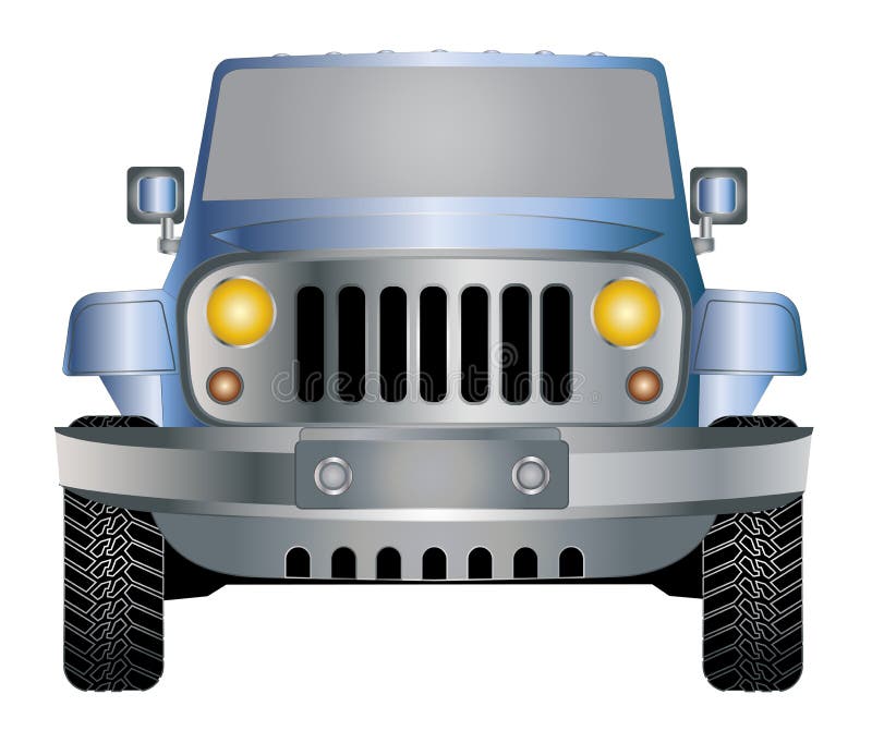 Jeep en frente ilustración del vector. Ilustración de iconos - 94557896