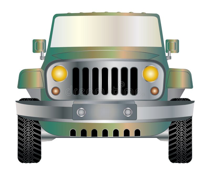 Jeep en frente ilustración del vector. Ilustración de iconos - 94557896 Jeep en frente ilustración del vector. Ilustración de iconos - 94557896