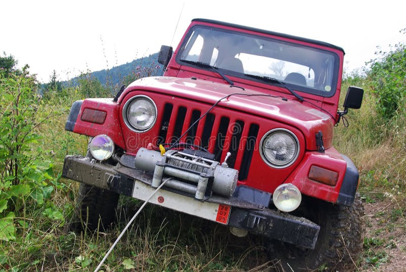 Jeep at off-road stock image