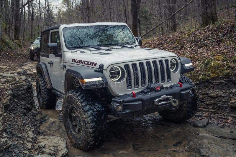 Jeep Wrangler Offroad Driving in Mud. Editorial Stock Image Image of