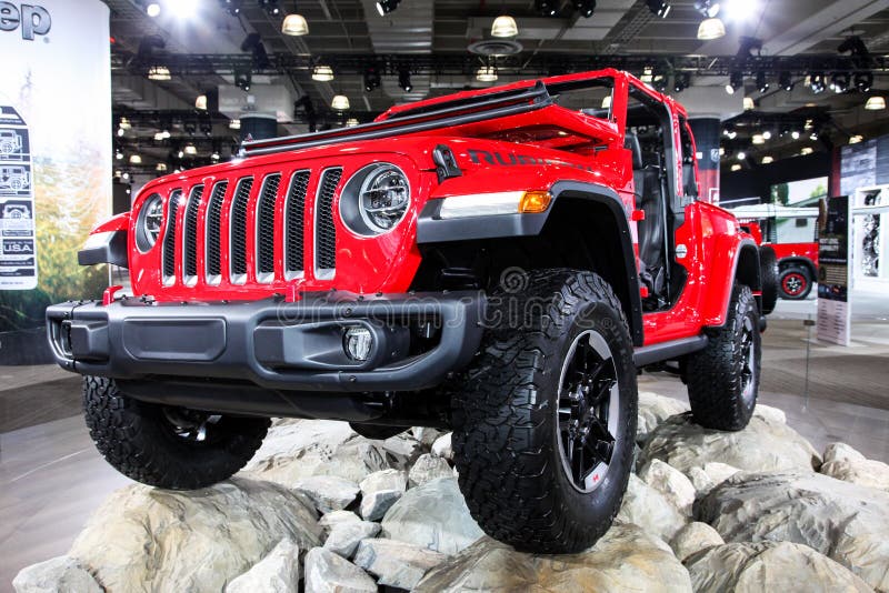 Jeep Wrangler Rubicon shown at the New York International Auto Show 2018. NEW YORK, NY-MARCH 28, 2018: Jeep Wrangler Rubicon shown at the New York International royalty free stock image Jeep Wrangler Rubicon shown at the New York International Auto Show 2018. NEW YORK, NY-MARCH 28, 2018: Jeep Wrangler Rubicon shown at the New York International royalty free stock image