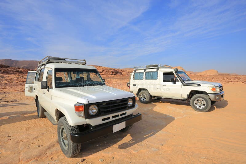 Offroad SUV Jeep in the Desert of Egypt Editorial Stock Image Image