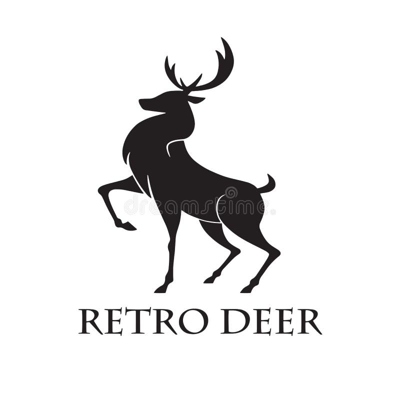 Jeleniego loga Retro Wektorowy Ilustracyjny szablon royalty ilustracja Jeleniego loga Retro Wektorowy Ilustracyjny szablon royalty ilustracja