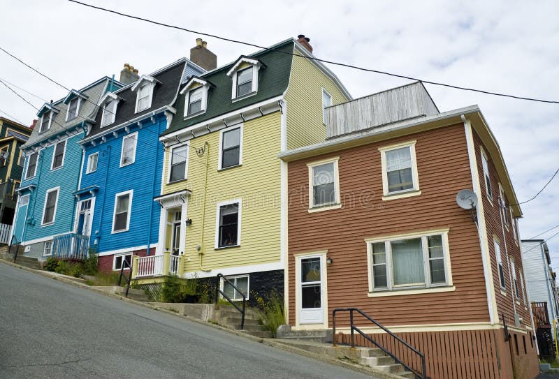 Jelly Bean Row Houses, St. John S Stock Image Image of bean