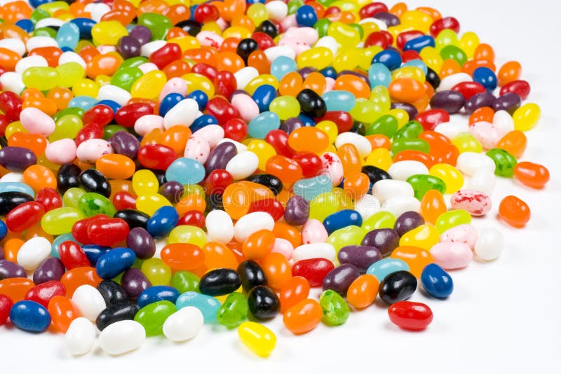 Jelly Beans Candy on White Background