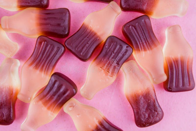 Jelly Candies in the Form of Bottles on the Table Stock Image Image