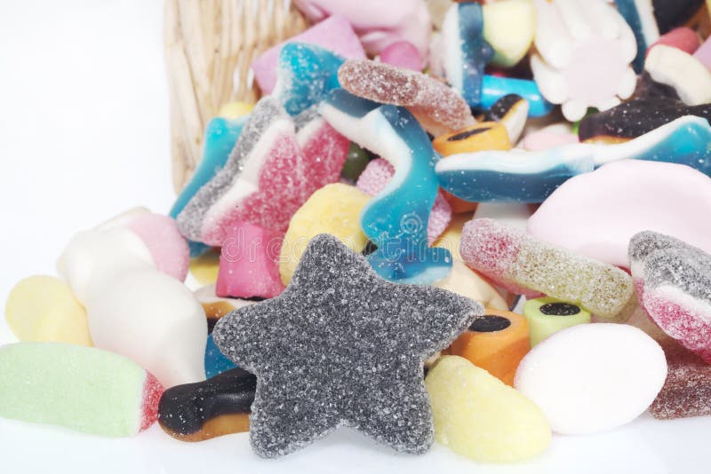 Jelly Candy basket stock image. Image of children, gelatin 53133367