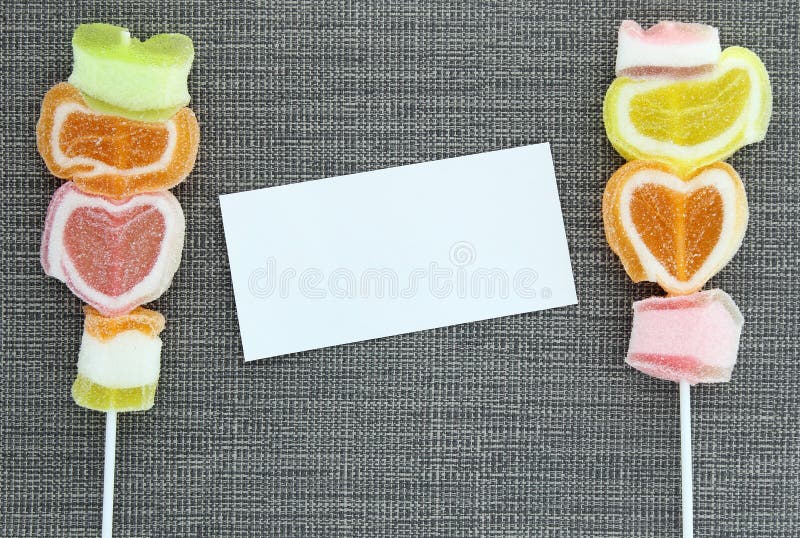 Jelly Candy Stick and White Paper Label Stock Photo Image of bonbon, food 25048956