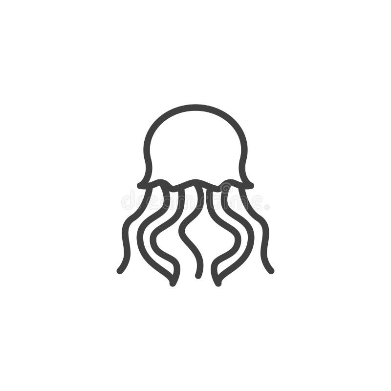 jelly-fish-line-icon-stock-vector-illustration-of-pixel-174637495