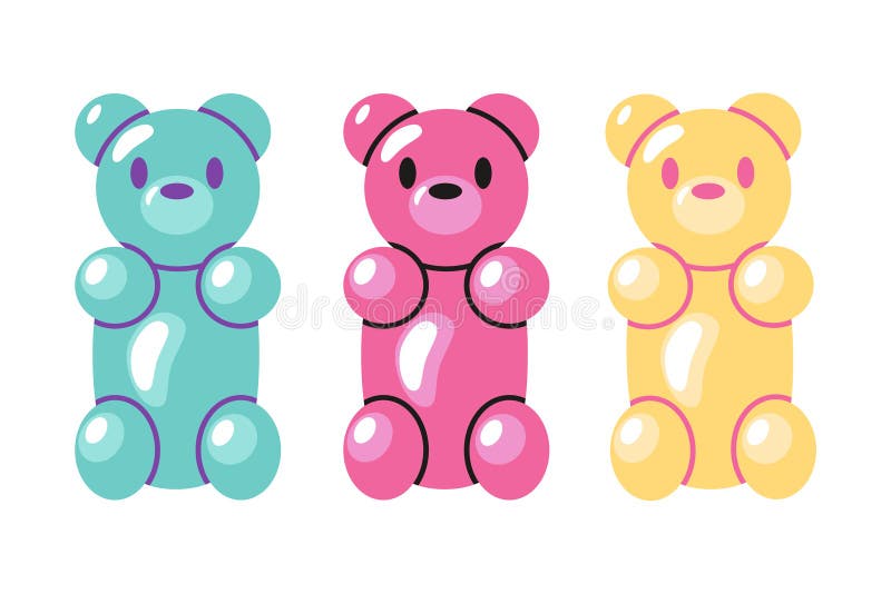 Sweets And Candy Related Jelly Bear Or Gummy Bear Vector In Flat