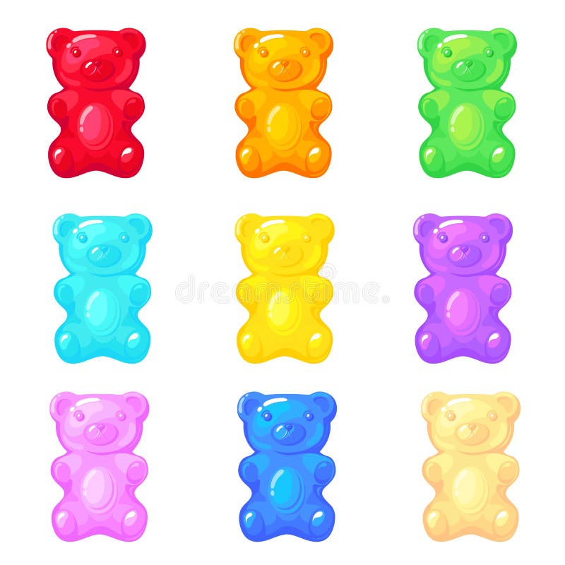 Sweets And Candy Related Jelly Bear Or Gummy Bear Vector In Flat