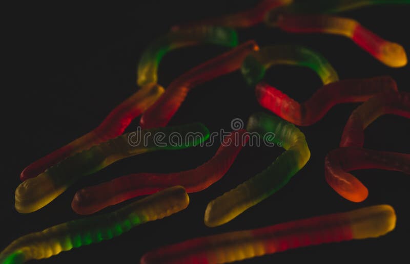 Jelly Gummy Worm Sweet Candy Stock Image Image of orange, gelatin