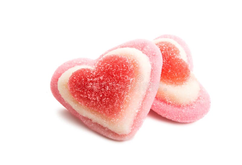 jelly hearts isolated