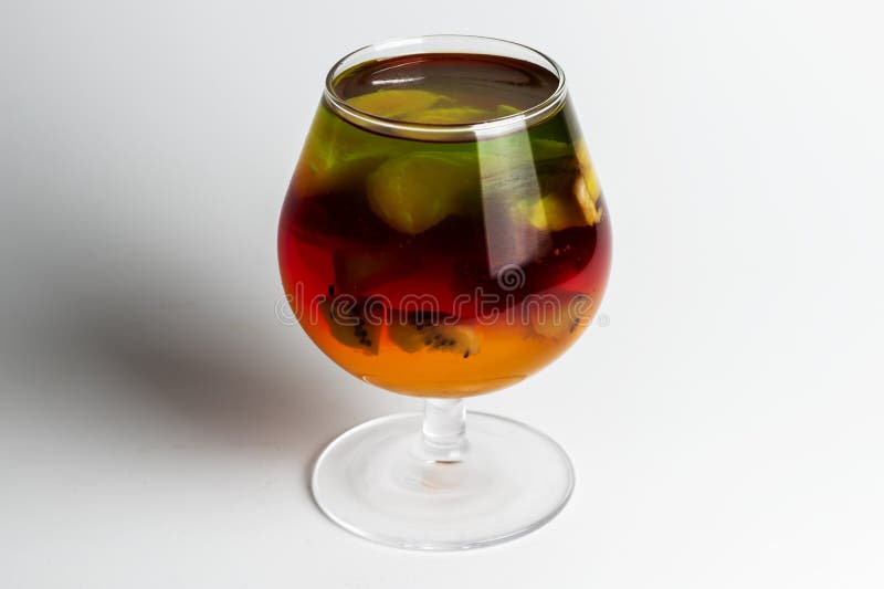 Jelly with Kiwi and Fruits in a Cup Stock Image Image of fruit, jello