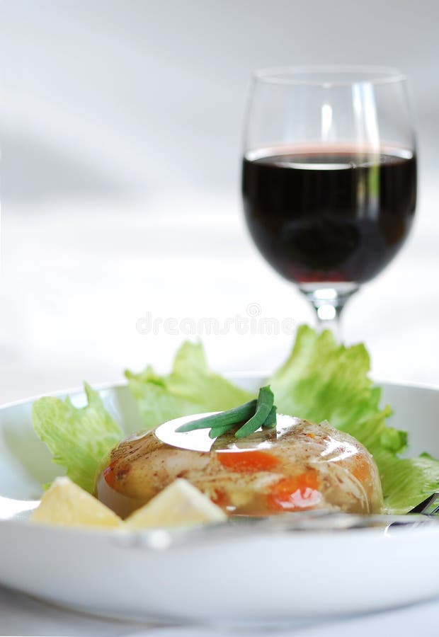 Jelly with meat stock image. Image of chicken, meat, lettuce 25660823