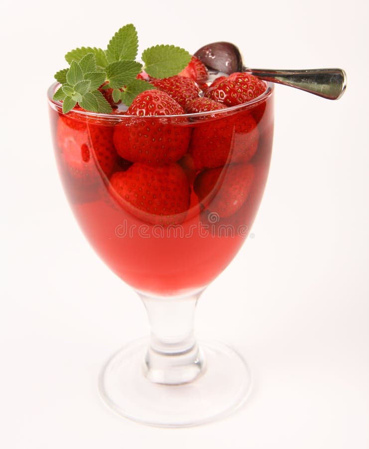 Jelly with strawberries