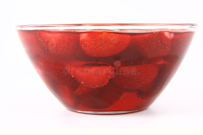 Jelly with strawberries