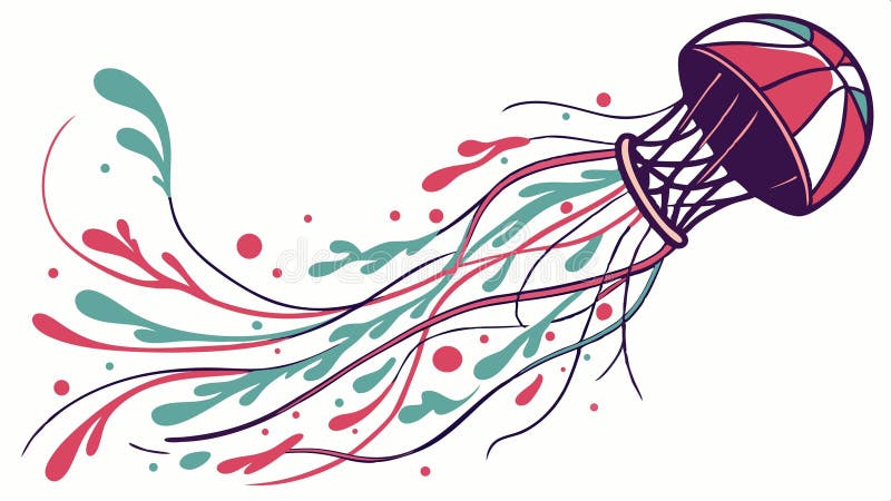 Jellyfish floating illustration, marine life, ocean and underwater themes vector design Generative AI stock illustration