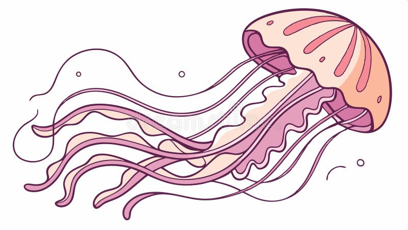 Jellyfish floating in ocean, bioluminescent marine creature vector design Generative AI stock illustration