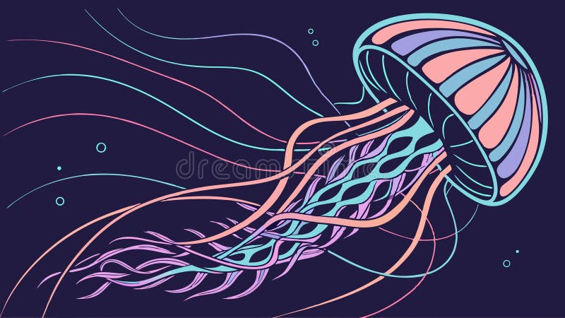 Jellyfish floating in ocean, graceful marine creature vector design Generative AI stock illustration