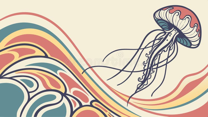 Jellyfish floating ocean, marine life and underwater creature design. vector design Generative AI vector illustration