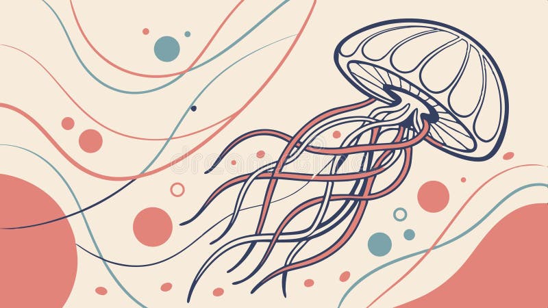 Jellyfish floating in ocean, marine life and underwater world, sea creature vector design Generative AI royalty free illustration