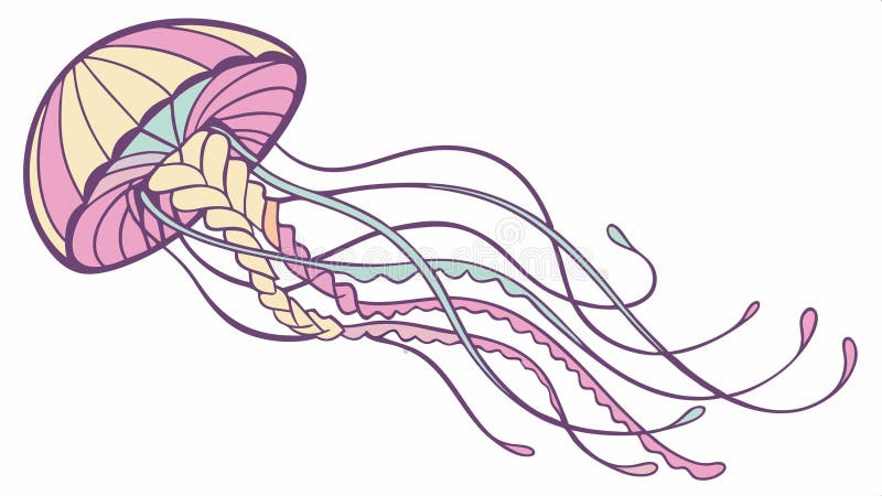 Jellyfish floating ocean, sea and marine life for underwater and nature vector design Generative AI royalty free illustration