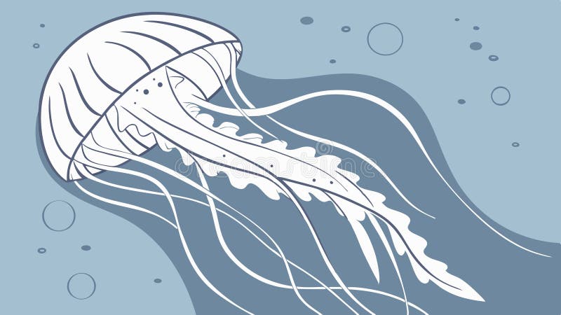 Jellyfish marine life illustration, ocean creature, nature, vector design Generative AI royalty free illustration