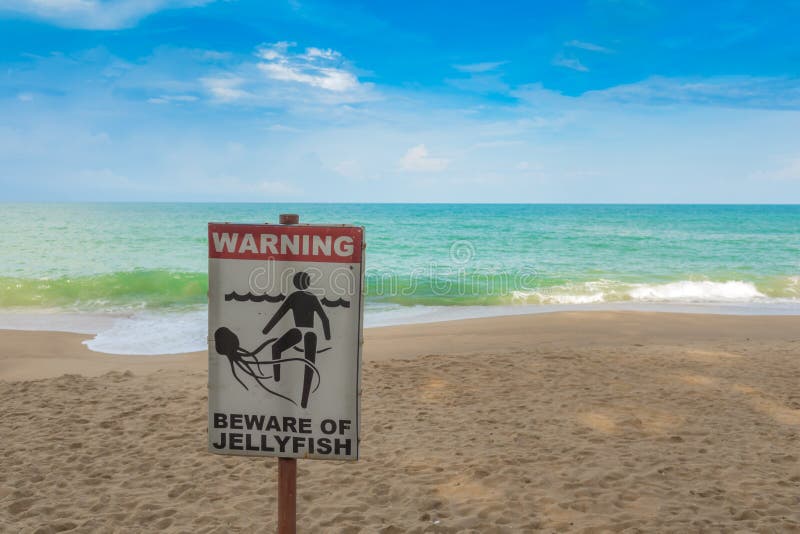 Jellyfish warning sign stock photo. Image of monster 33961308