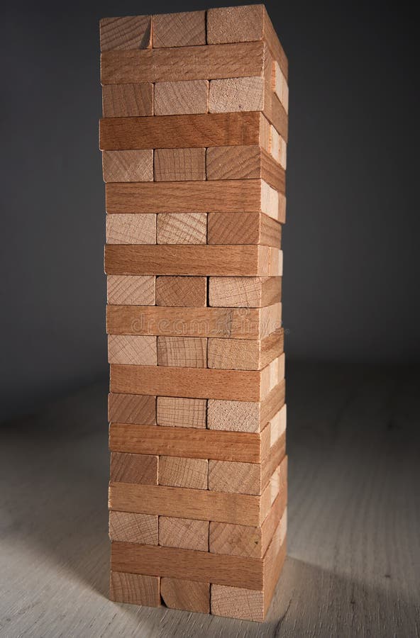 Jenga game on a table stock image. Image of architecture 265613005
