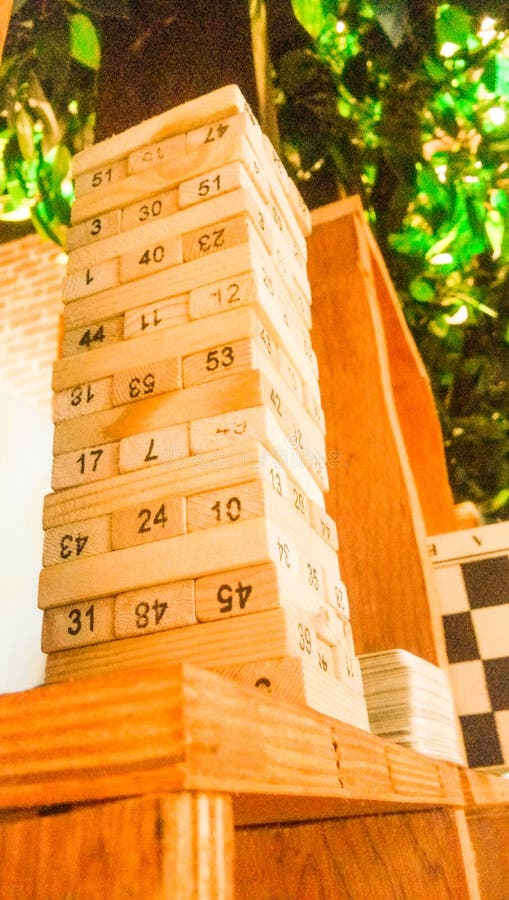 Jenga Wood Game editorial stock image. Image of wall 208681504