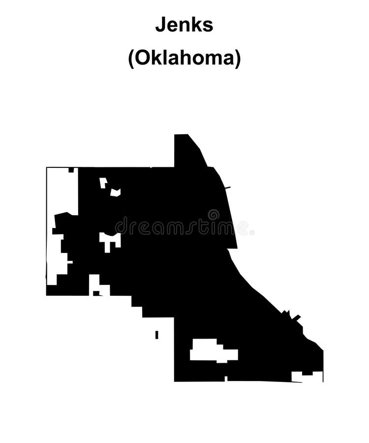 Jenks outline map stock vector. Illustration of oklahoma - 357495316