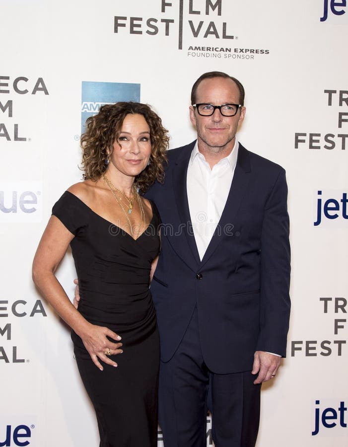 Jennifer Grey and Clark Gregg arrive on the red carpet for the world premiere of Trust Me, at the 12th Annual Tribeca Film Festival at the Tribeca Performing Arts Center of the Borough of Manhattan Community College on April 20, 2013. Gregg, a tv and film actor wrote and directed this project.