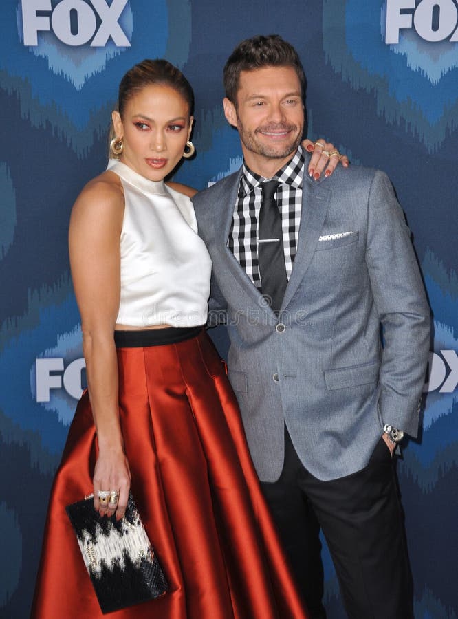 PASADENA, CA - JANUARY 17, 2015: Jennifer Lopez & Ryan Seacrest at the Fox Winter TCA 2015 All-Star Party at the Langham Huntington Hotel, Pasadena