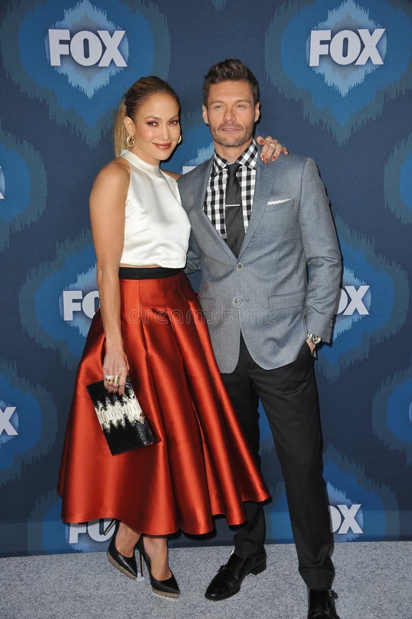 PASADENA, CA - JANUARY 17, 2015: Jennifer Lopez & Ryan Seacrest at the Fox Winter TCA 2015 All-Star Party at the Langham Huntington Hotel, Pasadena.