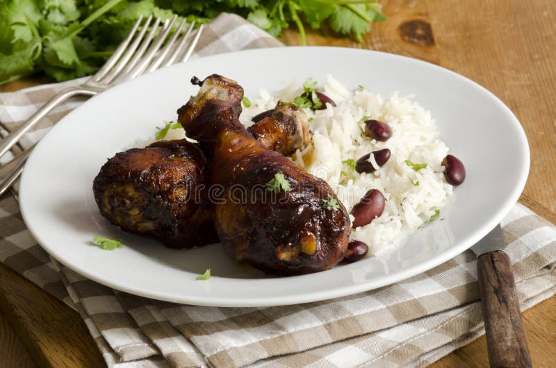 Jerk chicken plate 2 stock photo. Image of chicken, parsley 4997362