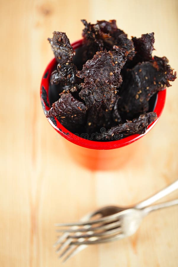 Jerky Beef Homemade Dry Cured Spiced Meat Stock Image Image of