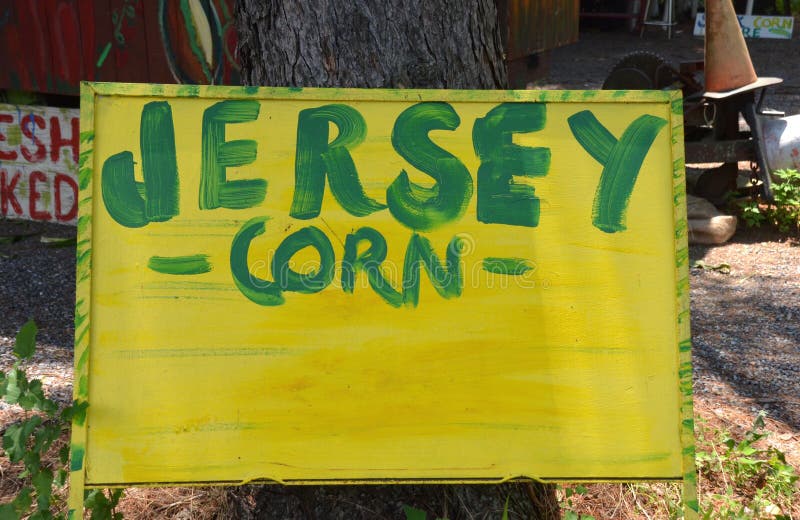 Jersey Corn Sign stock photo Jersey Corn Sign stock photo