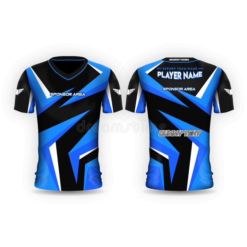 Blue Jersey for E-Sport or Gaming Squad with Abstract Style Stock ...