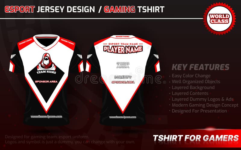 Black, White and Blue Jersey Design for Multiplayer Online Game