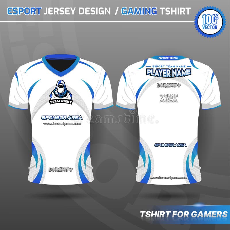 Black, White and Blue Jersey Design for Multiplayer Online Game