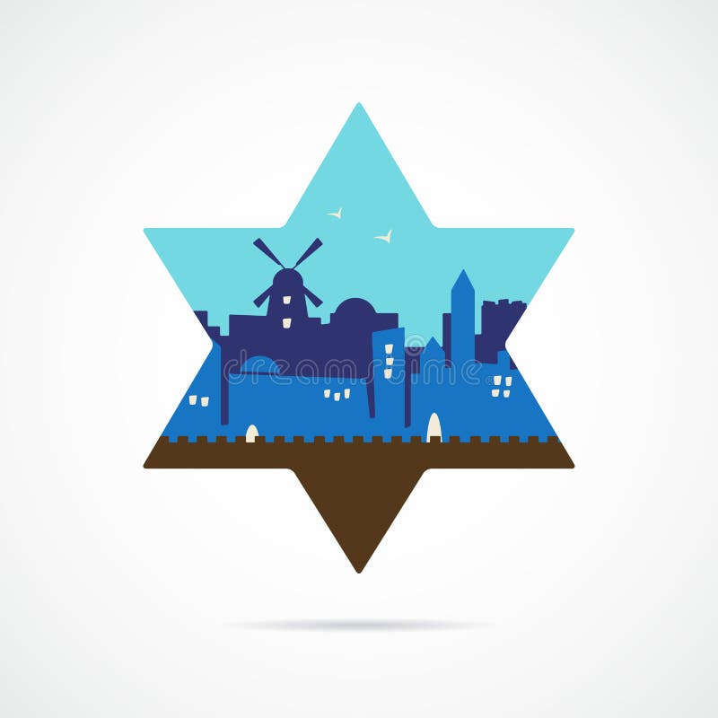 Jerusalem Israel skyline silhouette flat design royalty free illustration Jerusalem Israel skyline silhouette flat design royalty free illustration