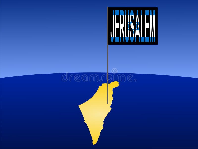 Jerusalem on Israeli map vector illustration